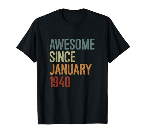 Impresionante desde enero de 1940, regalo de cumpleaños divertido retro Camiseta