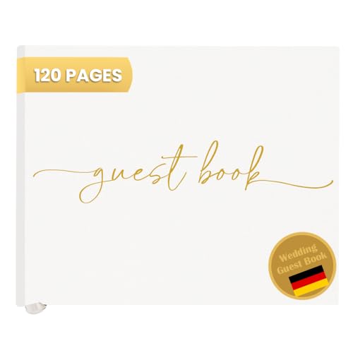 Plantvibes Libro de visitas premium para bodas, 120 páginas de papel grueso, no se rompe, estilo...