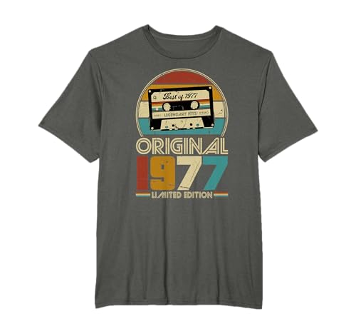 1977 Vintage Cumpleaños Retro Edición Limitada Hombres Mujer Regalo Camiseta