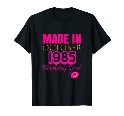 Linda camisa de cumpleaños de octubre de 1985 para fiesta de cumpleaños Camiseta