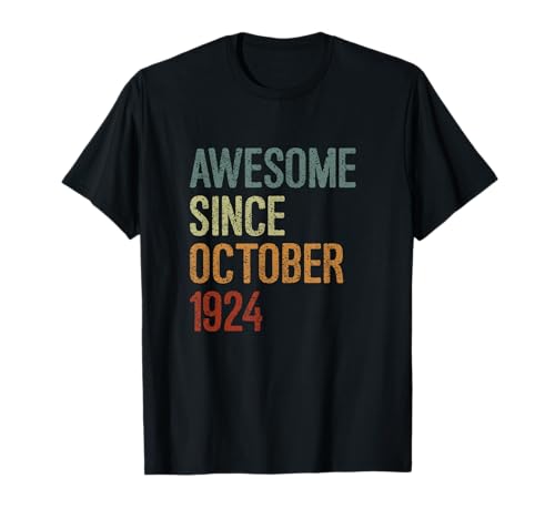 Impresionante desde octubre de 1924, regalo de cumpleaños divertido retro Camiseta