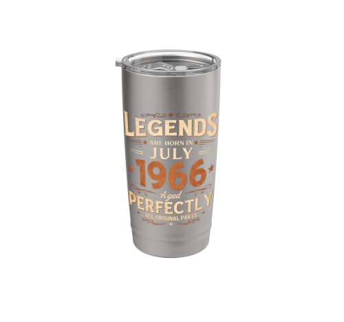 60 cumpleaños hombre mujer regalo Julio 1966 Vaso térmico de acero inoxidable de doble pared