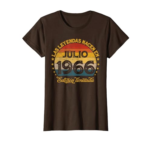Las Leyendas Nacen En Julio 1966 54 años Cumpleaños Camiseta, Mujer, Marrón, M