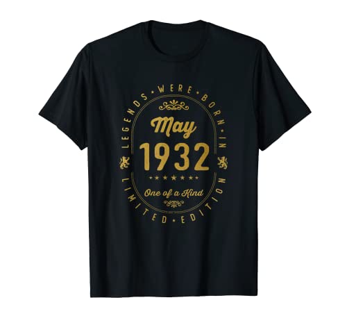 Legends Were Born In May 1932 Cumpleaños Camiseta