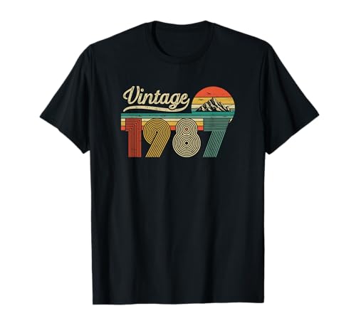 39 Años Cumpleaños Hombre Mujer Hecho en 1987 Vintage Regalo Camiseta