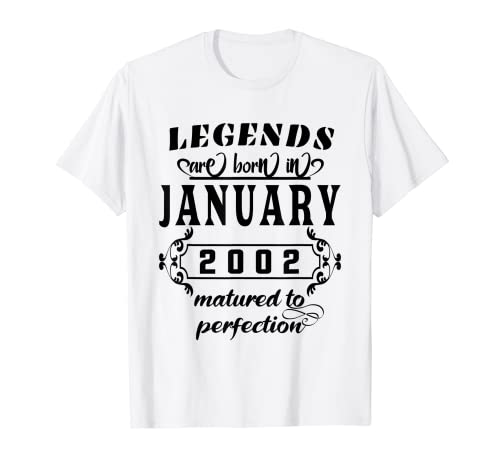 Leyenda de 20 cumpleaños de enero de 2002 Camiseta