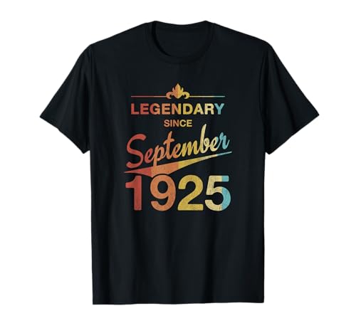 100 cumpleaños Nacido en Septiembre de 1925 Vintage 100 años Camiseta