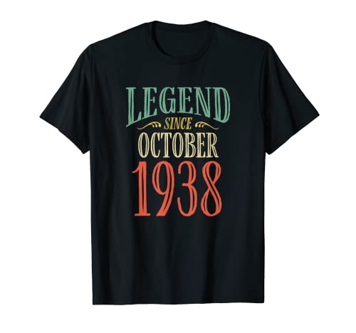 Leyenda desde octubre de 1938 Diseño de cumpleaños Camiseta