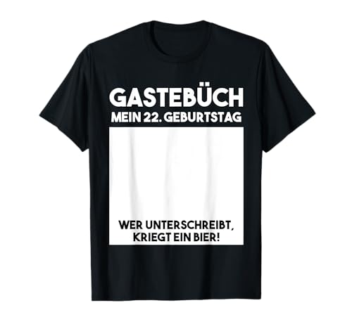 Libro de visitas para cumpleaños de 22 años Camiseta