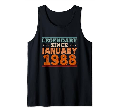 Legendary desde enero de 1988 impresionante fiesta retro de cumpleaños Camiseta sin Mangas