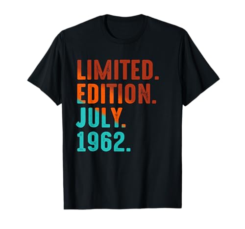 Edición Limitada Julio 1962 Cumpleaños Camiseta