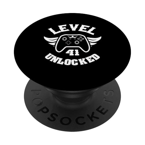 Nivel 41 Desbloqueado 41 Juegos de cumpleaños 41 Jugador de cumpleaños PopSockets PopGrip Adhesivo