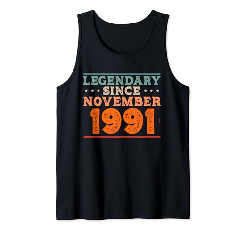 Legendario desde noviembre de 1991 retro vintage fiesta de cumpleaños Camiseta sin Mangas