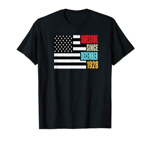 Impresionante desde diciembre de 1928 regalo de cumpleaños bandera de Estados Unidos retro Camiseta