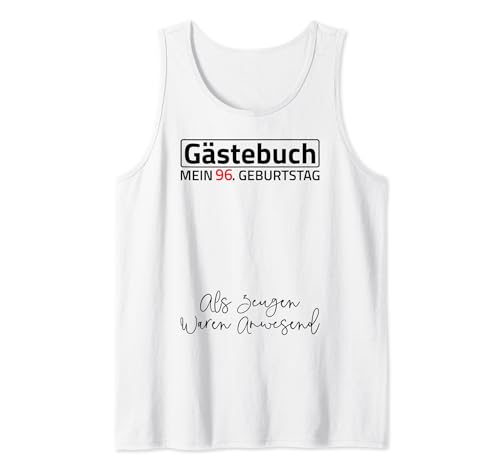 Gästebuch Mein 96. Geburtstag Libro de visitas Firma Camiseta sin Mangas