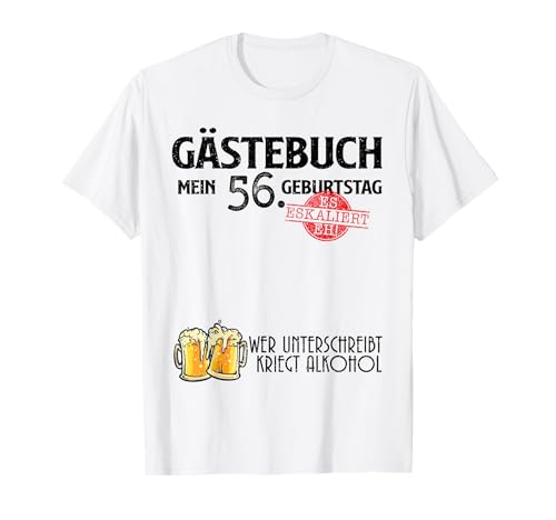 Divertido libro de visitas 56 años cumpleaños cumpleaños cumpleaños Camiseta