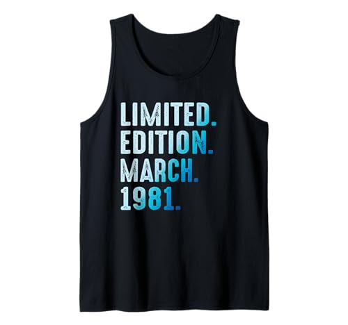 Marzo 1981 Año 1981 Cumpleaños 1981 Edición Limitada Camiseta sin Mangas