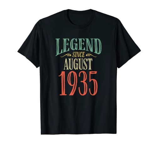 Leyenda desde agosto 1935 Diseño de cumpleaños Camiseta