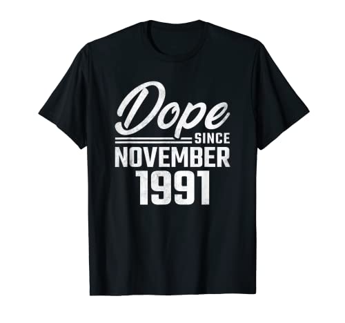 30 Cumpleaños Noviembre 1991 Hombres Mujeres Fiesta 30 Camiseta