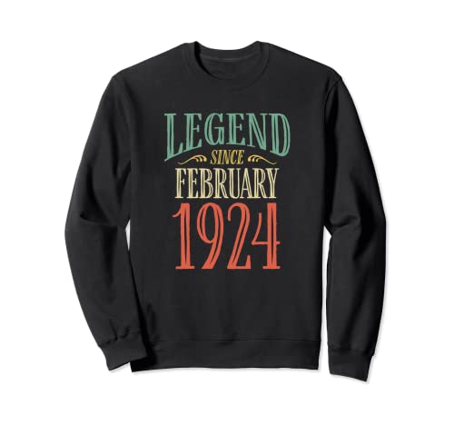 Leyenda desde febrero 1924 Diseño de cumpleaños Sudadera