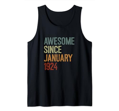 Impresionante desde enero de 1924, regalo de cumpleaños divertido retro Camiseta sin Mangas