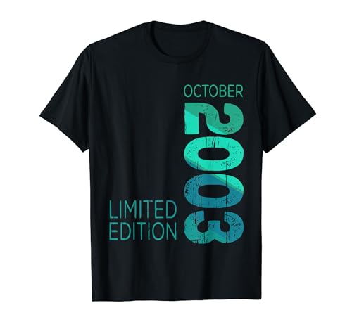 Octubre 2003 Retro 2003 Vintage Año 2003 Edición Limitada Camiseta