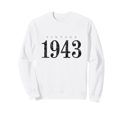 Vintage 1943 (Negro Antiguo) 82 Cumpleaños 1943 Sudadera