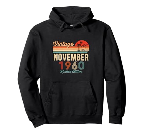 61 Años 61 Cumpleaños Vintage Noviembre 1960 Hombres Mujeres Sudadera con Capucha