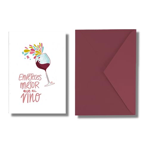 Forletter - Tarjeta de Felicitación, 15 x 21'5 cm, Cumpleaños, Vino