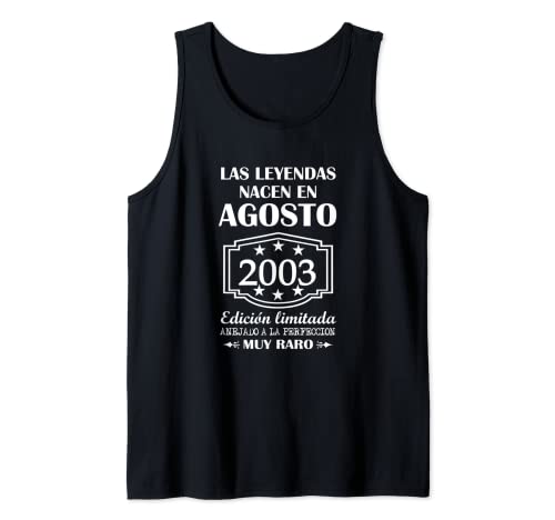 Las Leyendas nacen en agosto de 2003 cumpleaños años Camiseta sin Mangas