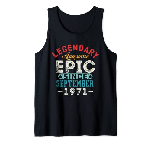 Septiembre de 1971 - Regalos vintage para fiesta de cumpleaños de 48 años Camiseta sin Mangas