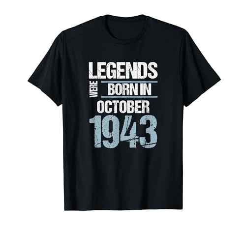Las leyendas nacieron en octubre de 1943 Cumpleaños Camiseta