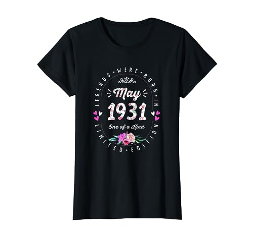 Cumpleaños Floral - Las Leyendas nacen en Mayo de 1931 Camiseta
