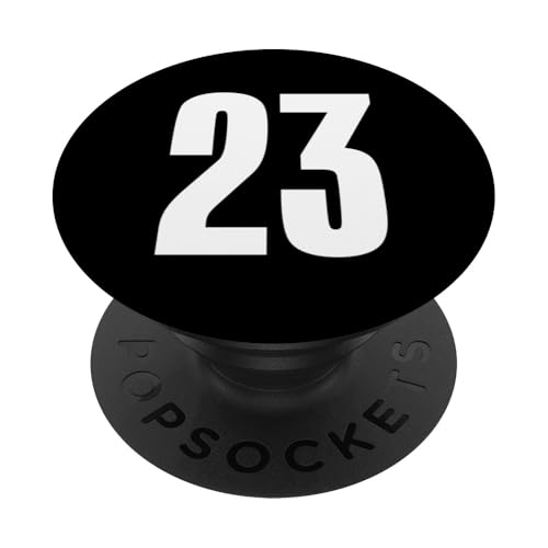 Número Veintitrés #23 Uniforme de Equipo Deportivo Cumpleaños 23 PopSockets PopGrip Adhesivo