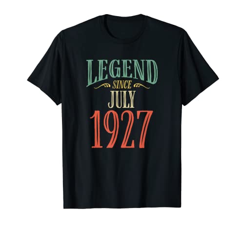 Leyenda desde julio de 1927 diseño de cumpleaños Camiseta