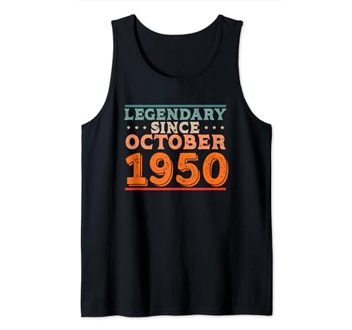Legendario desde octubre de 1950 retro vintage fiesta de cumpleaños Camiseta sin Mangas