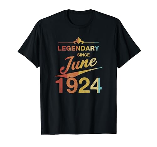 100 cumpleaños Nacido en Junio de 1924 Vintage 100 años Camiseta