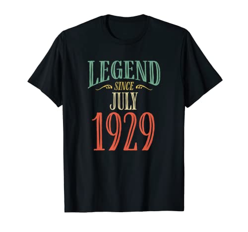 Leyenda desde julio de 1929 Diseño de cumpleaños Camiseta