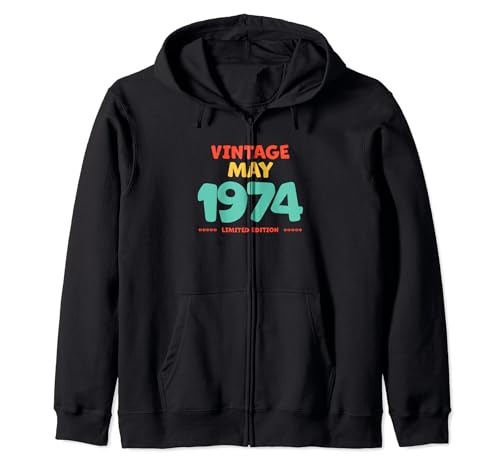 Vintage 1974 May Legend Nacido En Mayo 1974 Cumpleaños Sudadera con Capucha