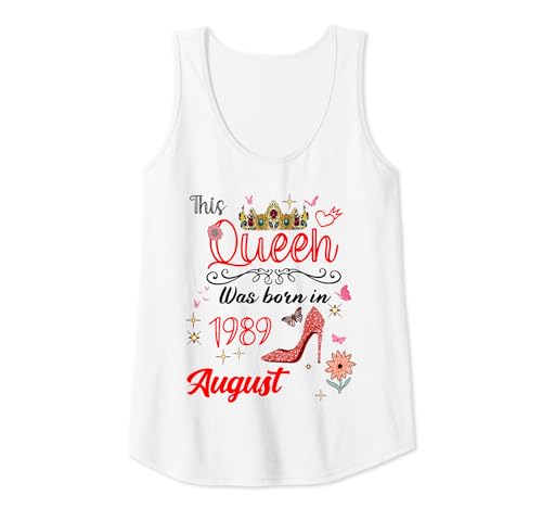 Mujer Agosto 1989 Cumpleaños Esta Reina Nació En Agosto 1989 Camiseta sin Mangas