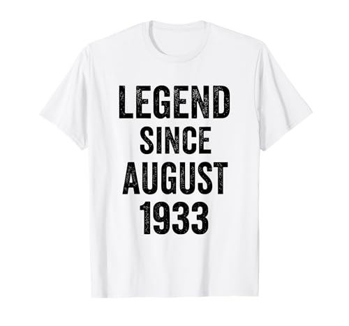 Decoraciones de cumpleaños 93 para Hombre, 93 años, Agosto de 1933, 93 cumpleaños Camiseta