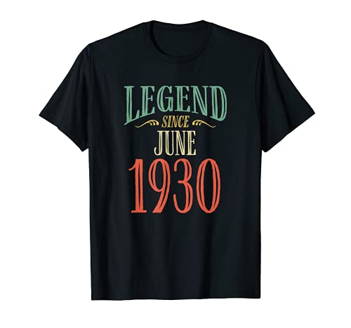 Diseño de cumpleaños de la leyenda desde junio de 1930 Camiseta