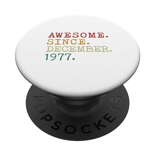 Impresionante decoración vintage de 46 cumpleaños desde diciembre de 1977 PopSockets PopGrip Intercambiable