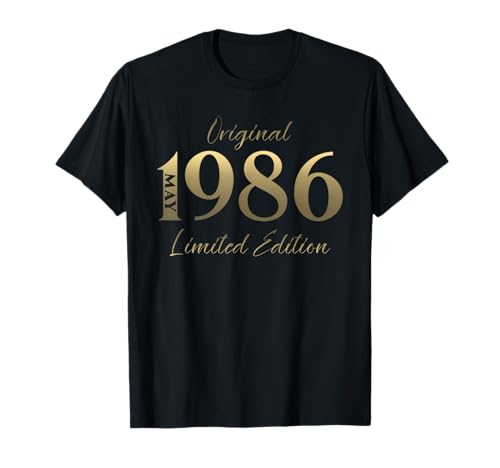 40 cumpleaños Hombre Mujer Regalo Mayo 1986 Camiseta