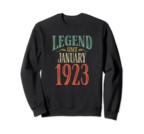 Leyenda desde enero de 1923 Diseño de cumpleaños Sudadera