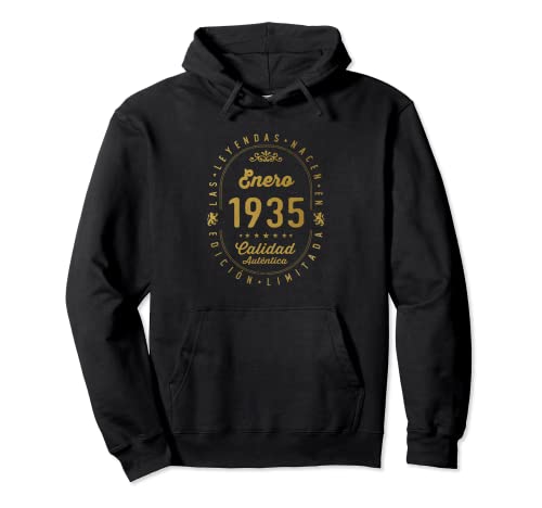88 años Cumpleaños Las Leyendas nacen en Enero de 1935 Sudadera con Capucha