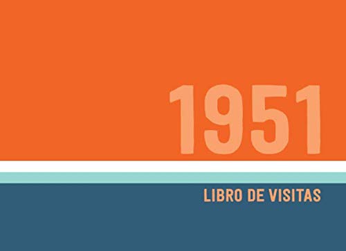 1951 Libros de Visitas: Libro de visitas para fiestas de cumpleaños de estilo retro para que la...