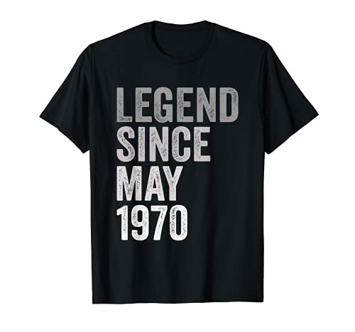 Leyenda Desde Mayo de 1970 Año de Cumpleaños Camiseta