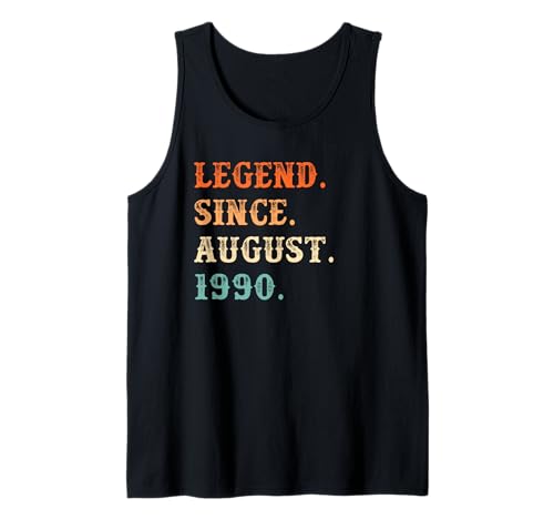 Leyenda Desde Agosto de 1990 Regalos de 30 cumpleaños para 30 años Camiseta sin Mangas