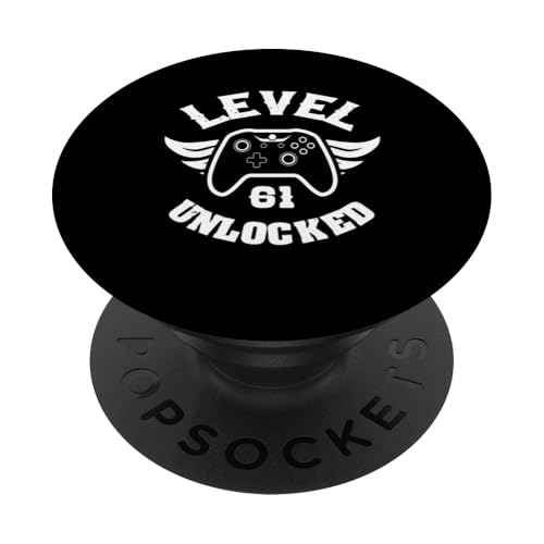 Nivel 61 Desbloqueado 61 Juegos de cumpleaños 61 Jugador de cumpleaños PopSockets PopGrip Adhesivo